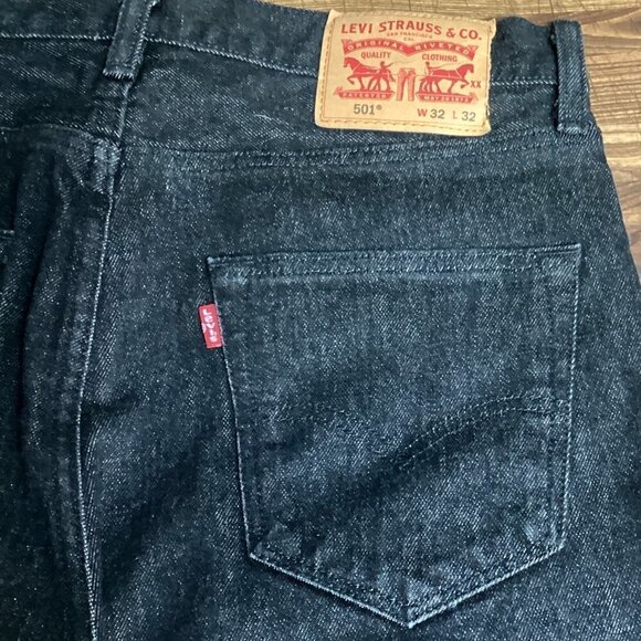 Levi's 501 Button Fly Jeans 32x32 Black #189E - Picture 10 of 13